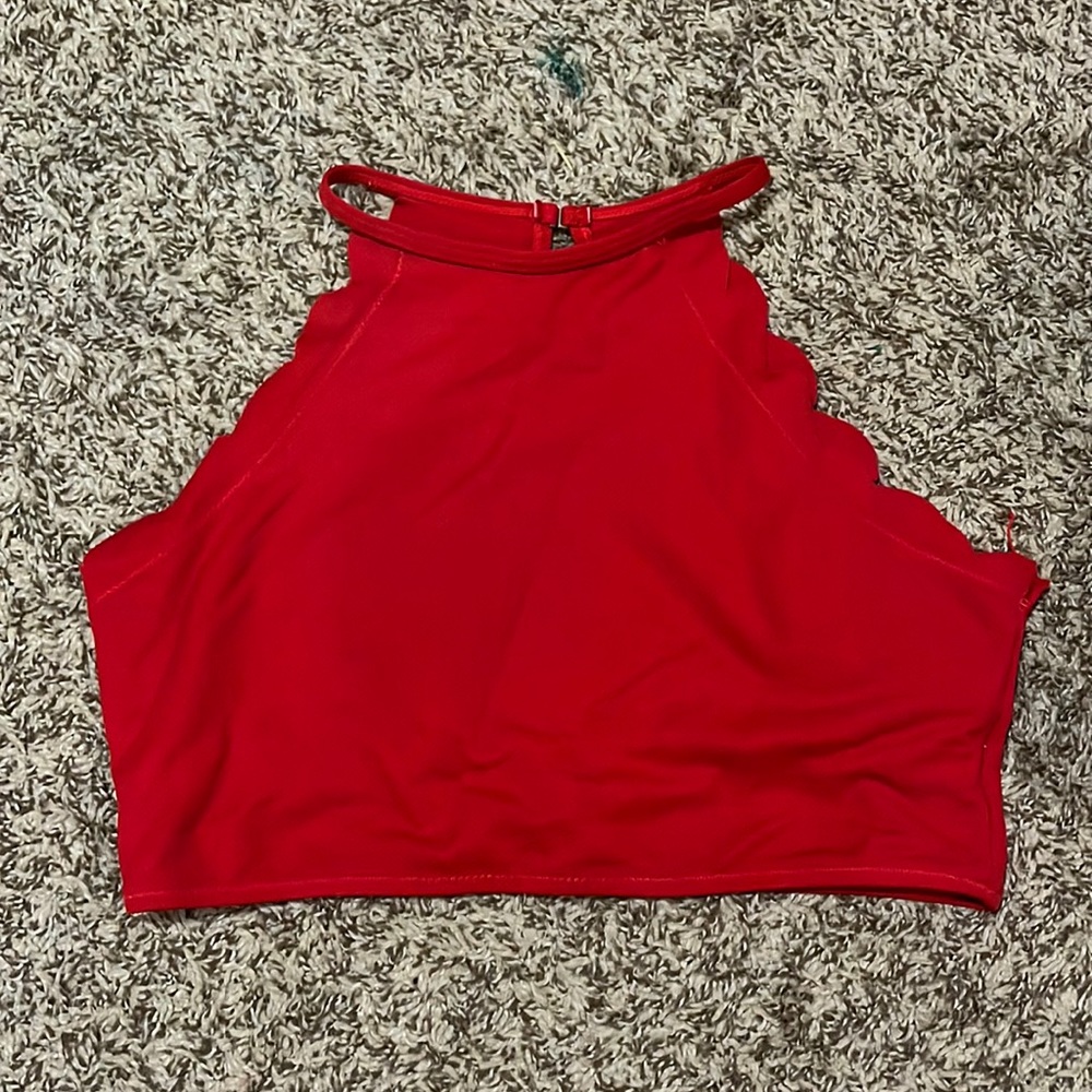 Red bathing suit top